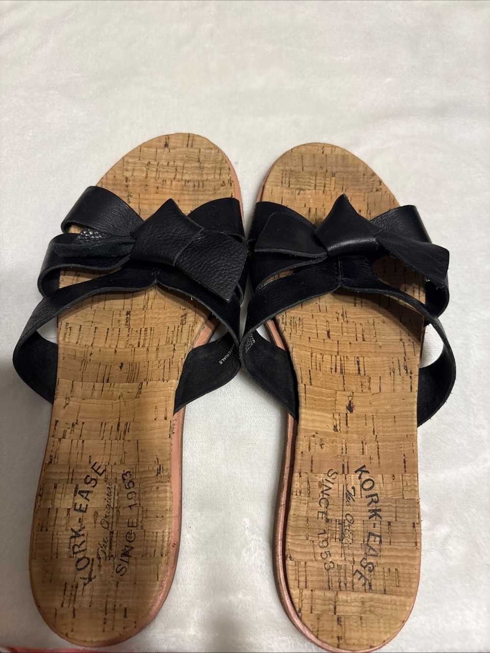 Kork-Ease Black Bow Cork Slide Sandal